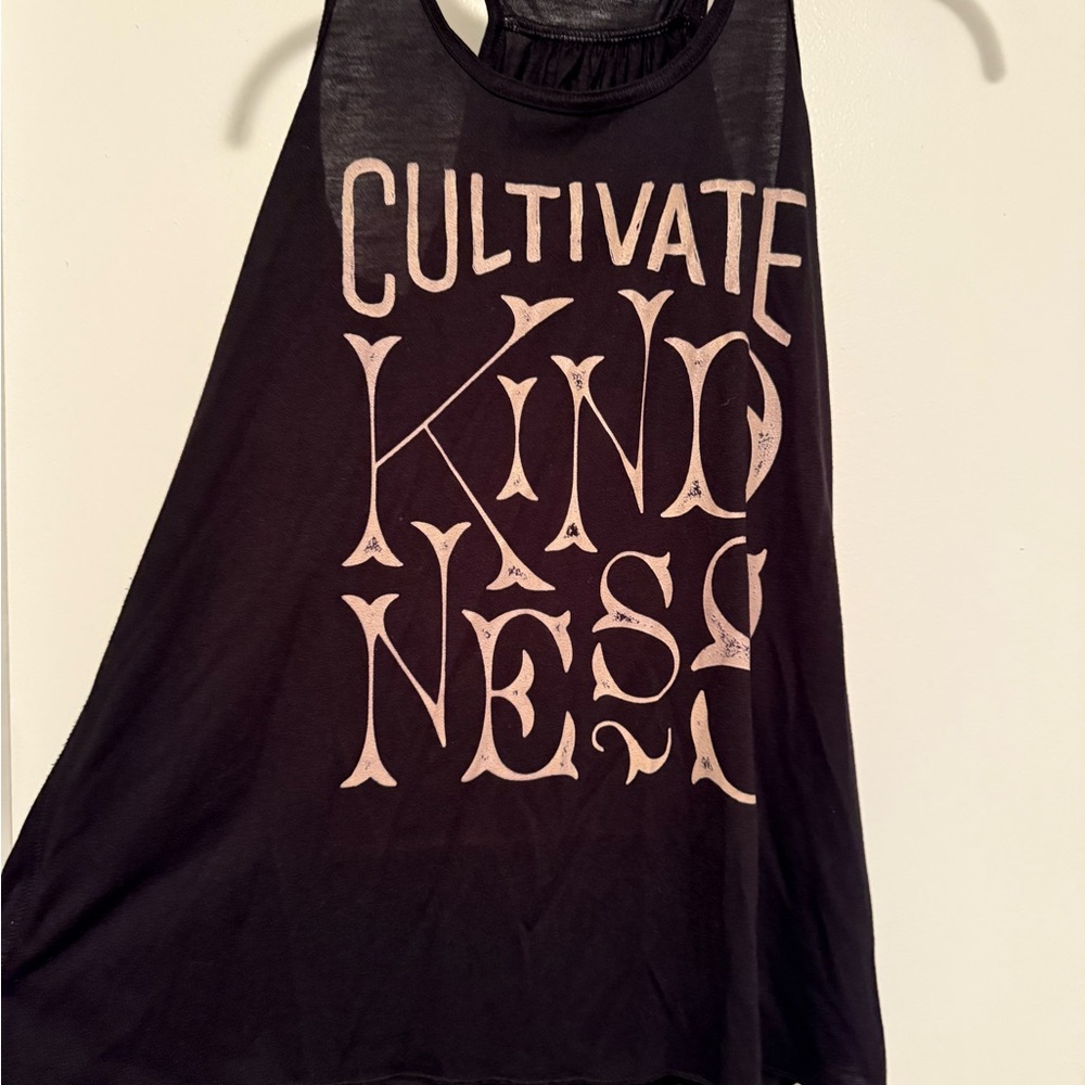 Black Tank Top with 'Cultivate Kindness' Print